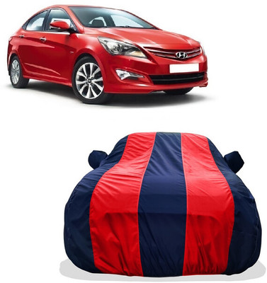 Tricway Car Cover For Hyundai Verna Fluidic DTHR (With Mirror Pockets)(Red)