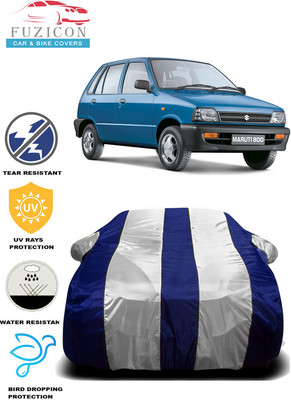 FUZICON Car Cover For Maruti Suzuki 800 MPFI 5 SPEED TYPEII (With Mirror Pockets)(White, Blue)