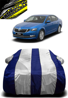 FRONCH Car Cover For Skoda Octavia 1.9 SDI (With Mirror Pockets)(White, Blue)