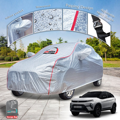 AUTOCOZEN Car Cover For Tata Nexon (With Mirror Pockets)(Silver)