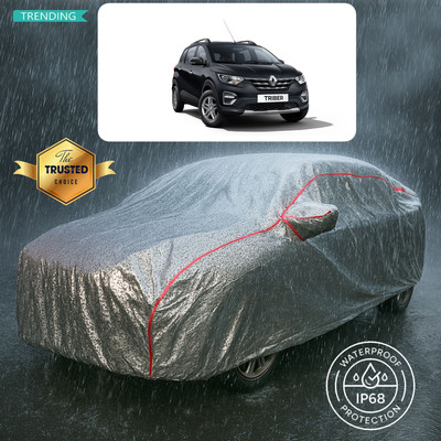 GOSHIV-car and bike accessories Car Cover For Renault Triber (With Mirror Pockets)(Silver)