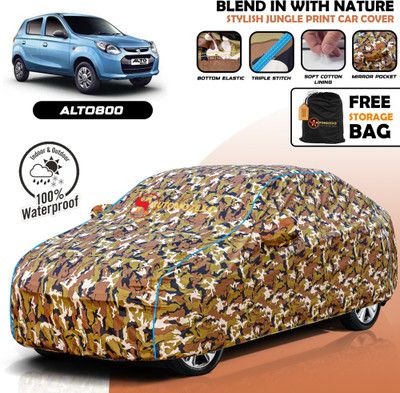 AUTOMOZEXO Car Cover For Maruti Alto 800 (With Mirror Pockets)(Multicolor)