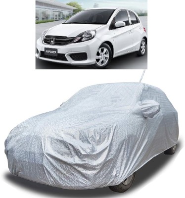 TurnMate Car Cover For Honda Brio (With Mirror Pockets)(Silver)