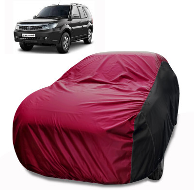 MoTRoX Car Cover For Tata Safari Storme (Without Mirror Pockets)(Maroon, Black)