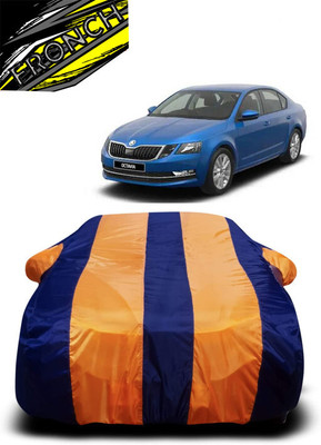 FRONCH Car Cover For Skoda Octavia 1.9 SDI (With Mirror Pockets)(Orange, Blue)