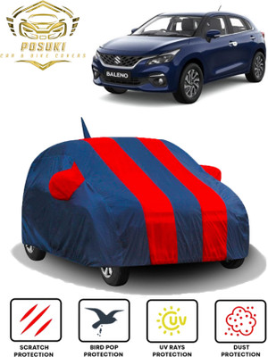 POSUKI Car Cover For Maruti Suzuki Baleno (With Mirror Pockets)(Blue, Red)