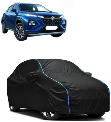 WSK Car Cover For Maruti Suzuki Fronx (With Mirror Pockets)(Black, Blue)