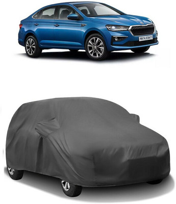 AutoRetail Car Cover For Skoda Slavia (With Mirror Pockets)(Grey)