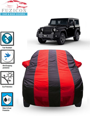FUZICON Car Cover For Mahindra Thar (With Mirror Pockets)(Blue, Red)