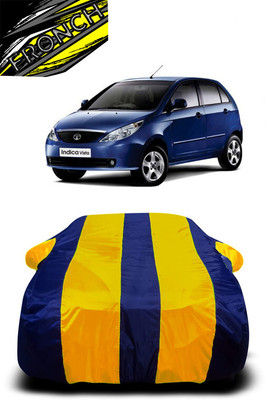 FRONCH Car Cover For Tata Indica Vista Aqua (With Mirror Pockets)(Yellow, Blue)