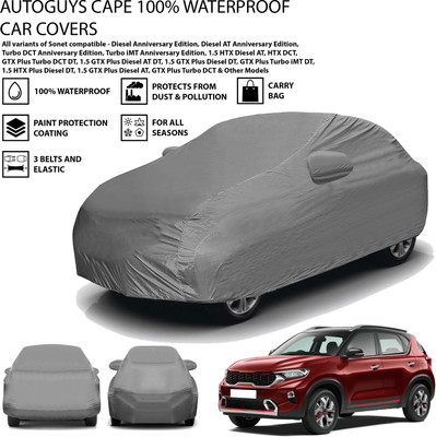 AUTOGUYS Car Cover For Kia Sonet (With Mirror Pockets)(Grey, For 2020, 2021, 2022 Models)