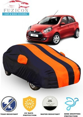 FUZICON Car Cover For Renault Pulse (With Mirror Pockets)(Orange, Blue)