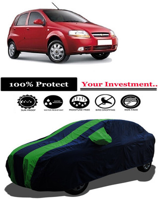 Amexride Car Cover For Chevrolet Aveo Uva (With Mirror Pockets)(Green)