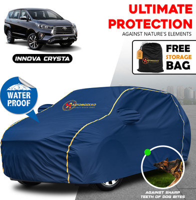 AUTOMOZEXO Car Cover For Toyota Innova (With Mirror Pockets)(Blue)