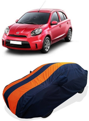 Coxtor Car Cover For Nissan Micra Active XV (With Mirror Pockets)(Orange)