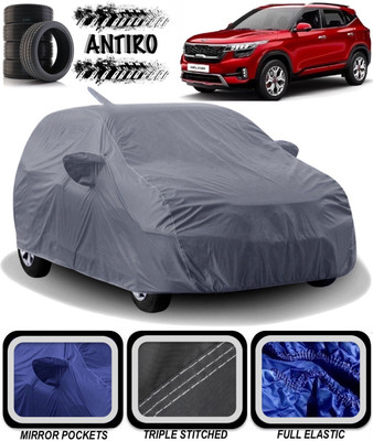 ANTIRO Car Cover For Kia SELTOS (With Mirror Pockets)(Grey)