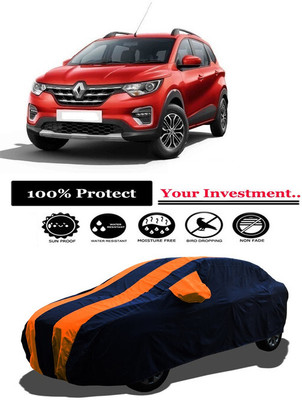 Amexride Car Cover For Renault Triber RXT Petrol (With Mirror Pockets)(Orange)