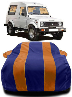 Autoprime Car Cover For Maruti Suzuki Gypsy King (With Mirror Pockets)(Orange, Blue)