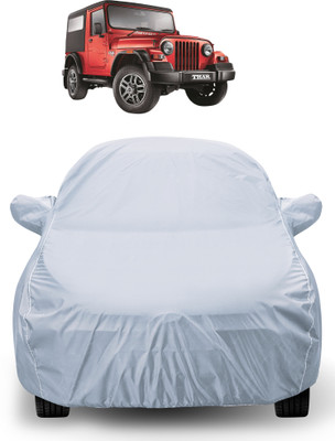 Auto Hub Car Cover For Mahindra Thar (With Mirror Pockets)(Silver)