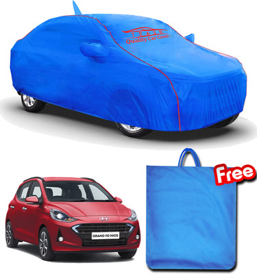 TEASN Car Cover For Hyundai Grand i10 Nios (With Mirror Pockets)(Blue, For 2016, 2017, 2018, 2019, 2020, 2021, 2022 Models)