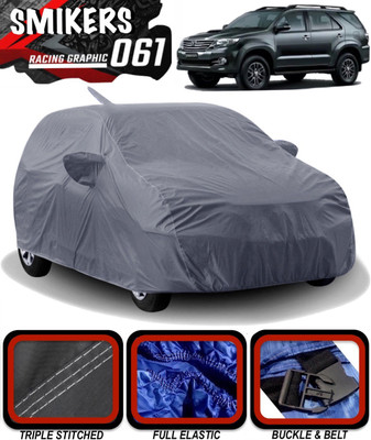SMIKERS Car Cover For Toyota Fortuner Old (With Mirror Pockets)(Grey)