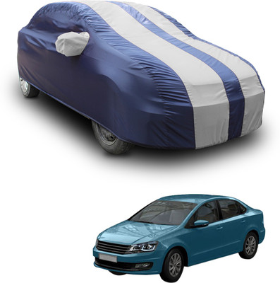 SS FOR YOUR SMART NEEDS Car Cover For Volkswagen Vento (With Mirror Pockets)(White, Blue)