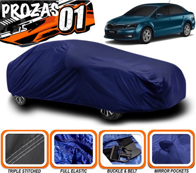 prozas Car Cover For Skoda Rapid 1.5 TDI AT Style Plus Black Package (With Mirror Pockets)(Blue)