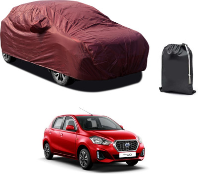 CODOKI Car Cover For Nissan Go (With Mirror Pockets)(Maroon)