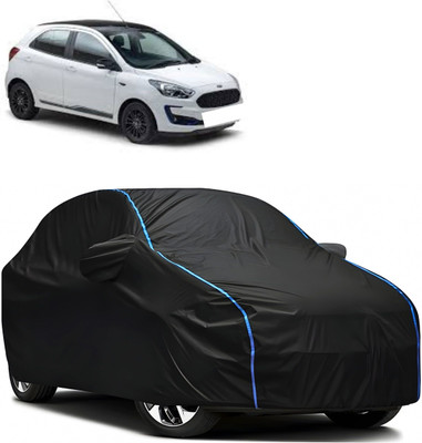 Autohaux Car Cover For Ford Figo 1.2P Ambiente MT (With Mirror Pockets)(Black, Blue)