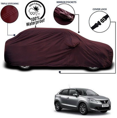 ANTHUB Car Cover For Maruti Suzuki Baleno (With Mirror Pockets)(Maroon)