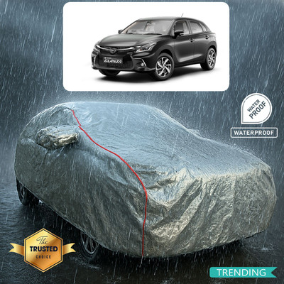 GOSHIV-car and bike accessories Car Cover For Toyota Glanza G (With Mirror Pockets)(Silver, Red)