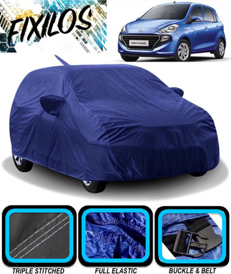 FIXILOS Car Cover For Hyundai Santro 1.0i (With Mirror Pockets)(Blue)