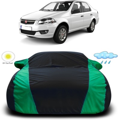 Genipap Car Cover For Fiat Siena (With Mirror Pockets)(Green, Black)