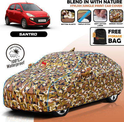 AUTOMOZEXO Car Cover For Hyundai Santro (With Mirror Pockets)(Multicolor)