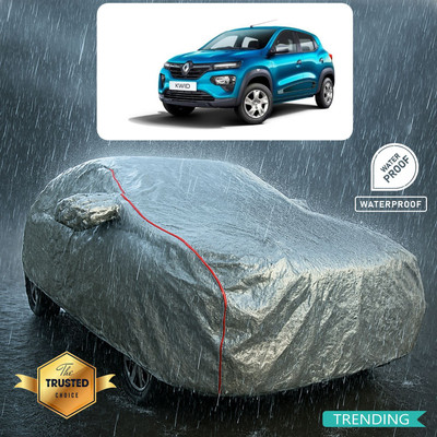 GOSHIV-car and bike accessories Car Cover For Renault Kwid (With Mirror Pockets)(Silver, Red)