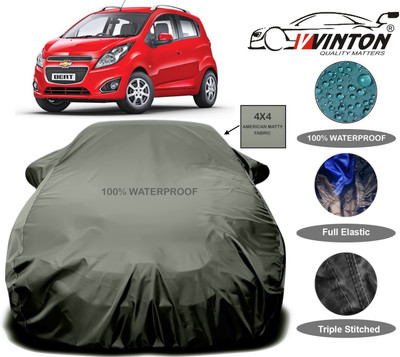 V VINTON Car Cover For Chevrolet Beat (With Mirror Pockets)(Green)