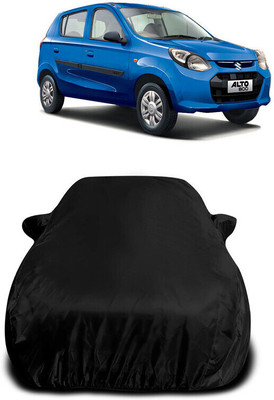 RB MOTO Car Cover For Maruti Suzuki Alto 800 LX Optional (With Mirror Pockets)(Black)