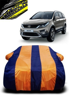 FRONCH Car Cover For Tata Hexa (With Mirror Pockets)(Orange, Blue)