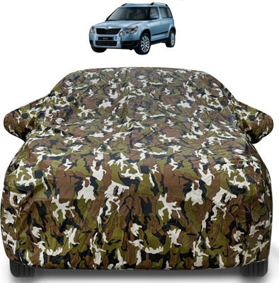 Auto Hub Car Cover For Skoda Yeti (With Mirror Pockets)(Brown)