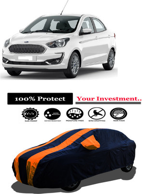 Amexride Car Cover For Ford Figo Aspire Titanium Automatic Petrol (With Mirror Pockets)(Orange)
