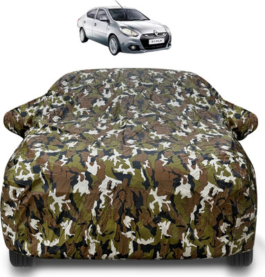 MOCKHE Car Cover For Renault Scala (With Mirror Pockets)(Brown)