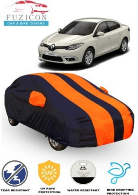 FUZICON Car Cover For Renault Fluence (With Mirror Pockets)(Orange, Blue)