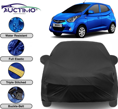 AUCTIMO Car Cover For Hyundai Eon (With Mirror Pockets)(Black)