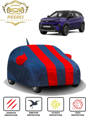 POSUKI Car Cover For Tata Nexon (With Mirror Pockets)(Blue, Red)