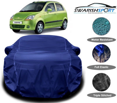 Swarish Car Cover For Chevrolet Spark (With Mirror Pockets)(Blue)