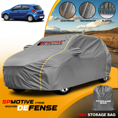 SPMOTIVE Car Cover For Hyundai i20 (With Mirror Pockets)(Grey)