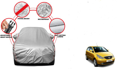 Auto Oprema Car Cover For Tata Indica Vista (With Mirror Pockets)(Silver)