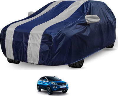 Auto Hub Car Cover For Tata Nexon (With Mirror Pockets)(Blue, Silver)