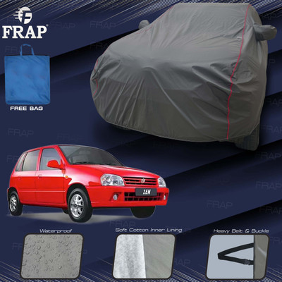 Frap Car Cover For Maruti Zen, Zen 0.8L, Zen Edge, Zen 1.0i (With Mirror Pockets)(Grey, Red)