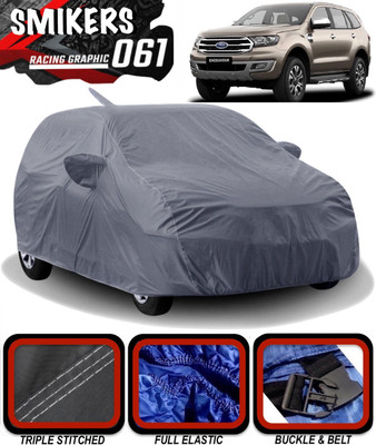 SMIKERS Car Cover For Ford Endeavour (With Mirror Pockets)(Grey)